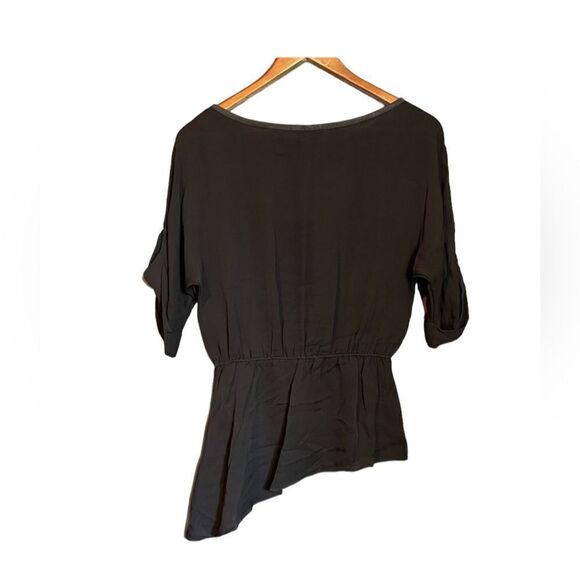 Alice‎ + Olivia 100% silk brown asymmetric  blouse - Picture 9 of 9